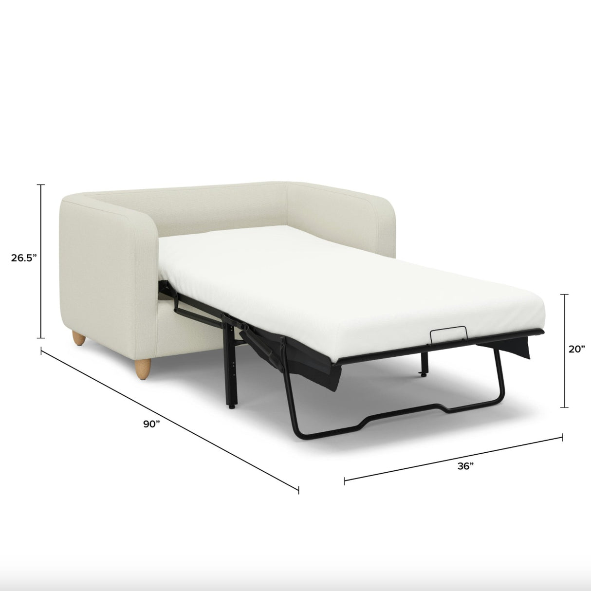 57" Sleeper Chair (Buckler Ivory)