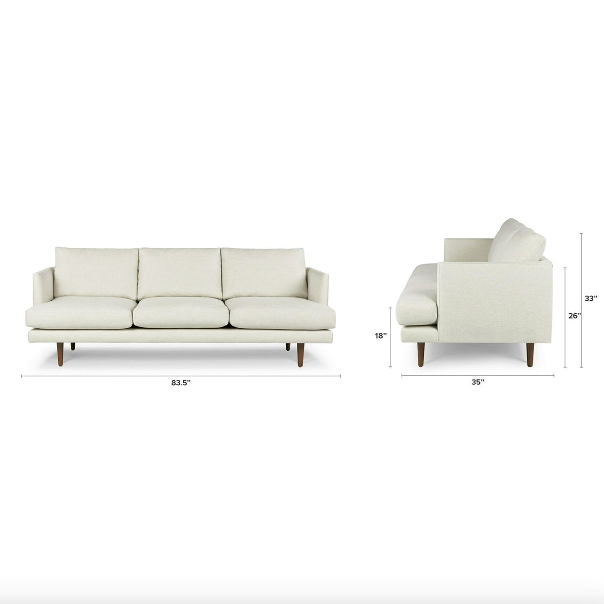 MCM Sofa + Ottoman Set (Seasalt Ivory)