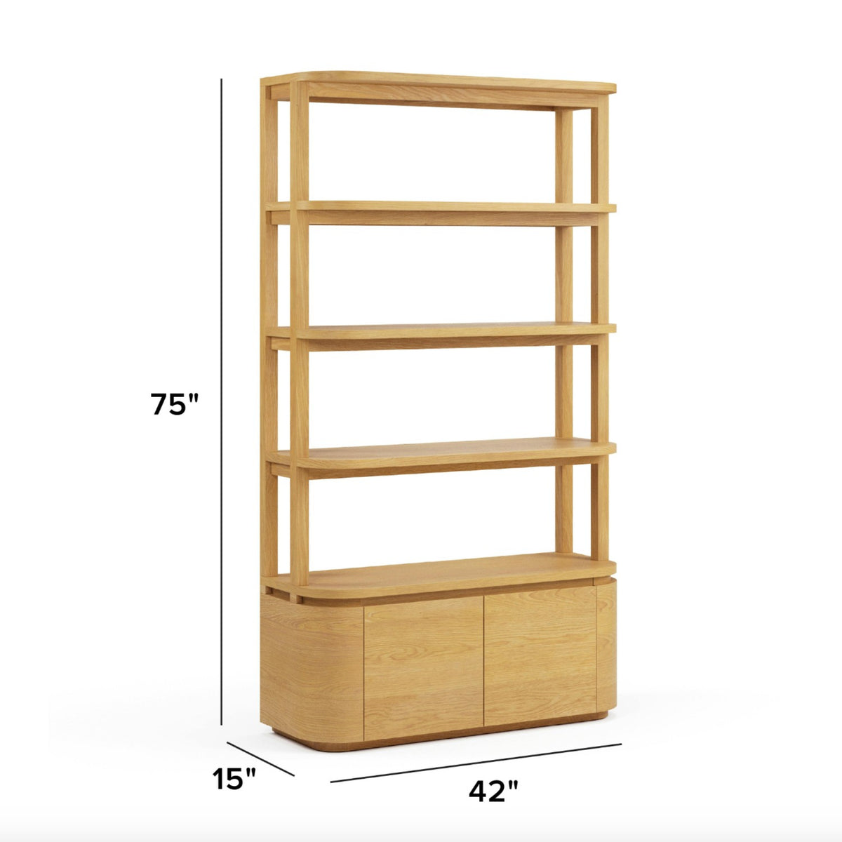 MCM Shelving Unit w/ Storage (Natural Oak)