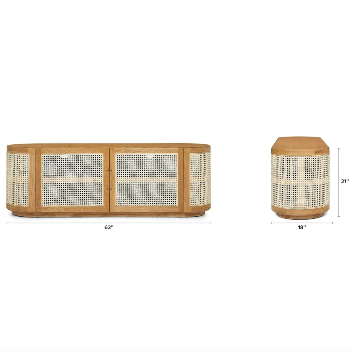 63" MCM-Style Media Unit (Oak)