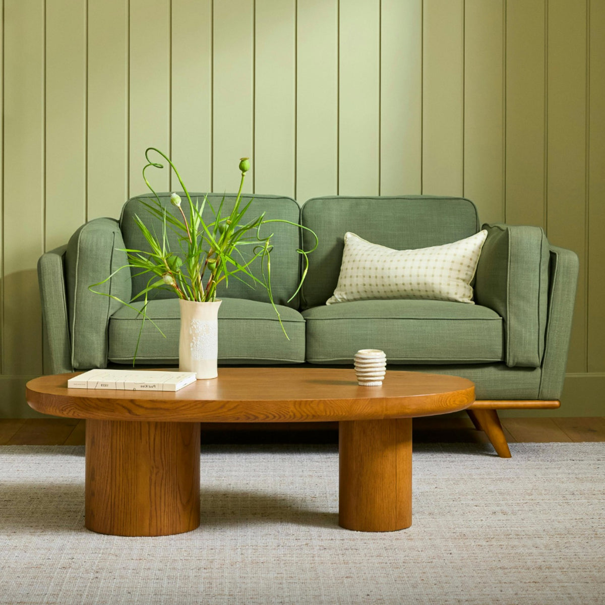 2-Cushion MCM Loveseat (Olio Green)