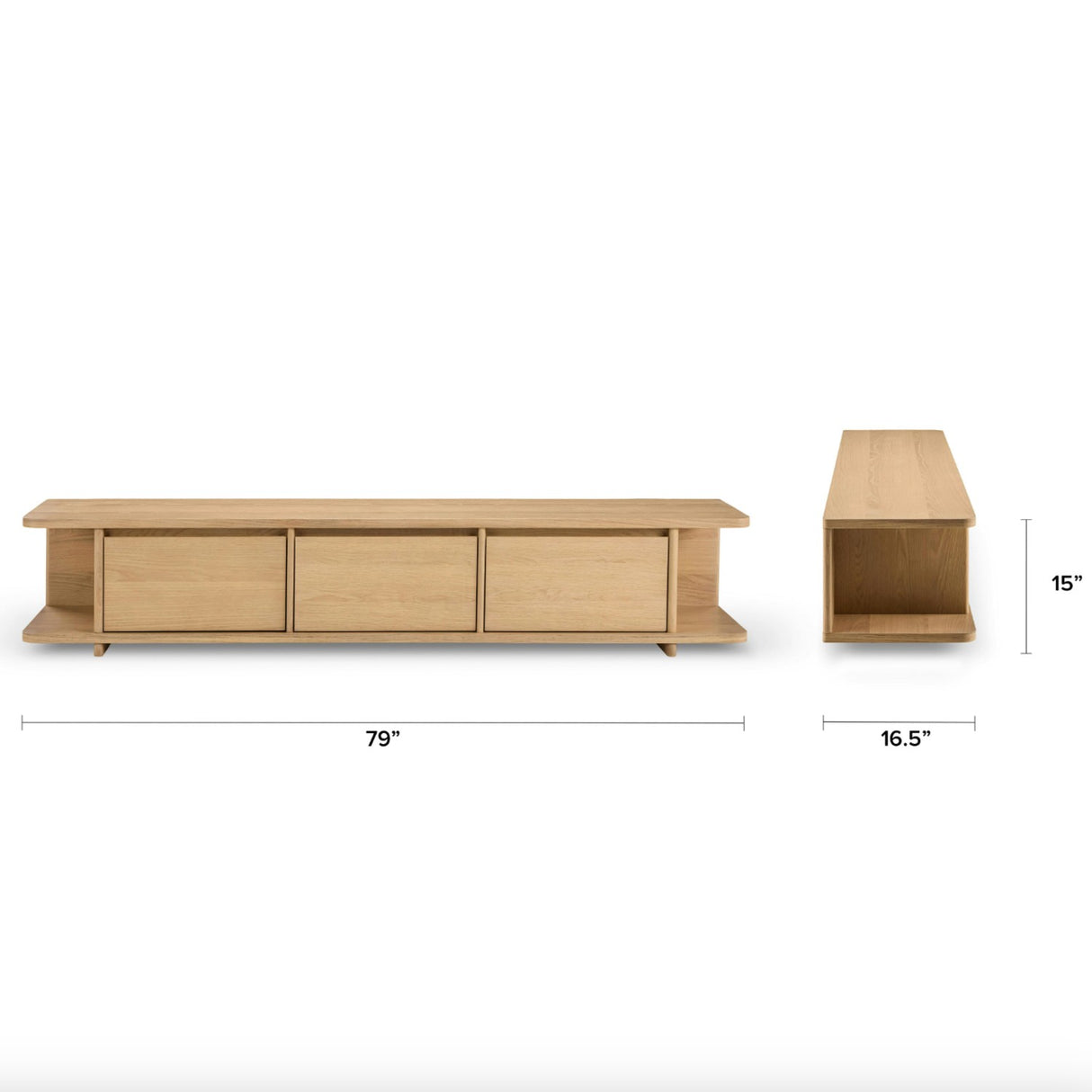 79" MCM-Style Low Media Unit (White Oak)