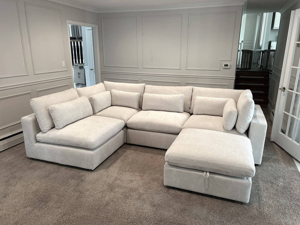 Serenity Cloud Sectional w/Storage Ottoman (5pc) - Pull Up A Couch