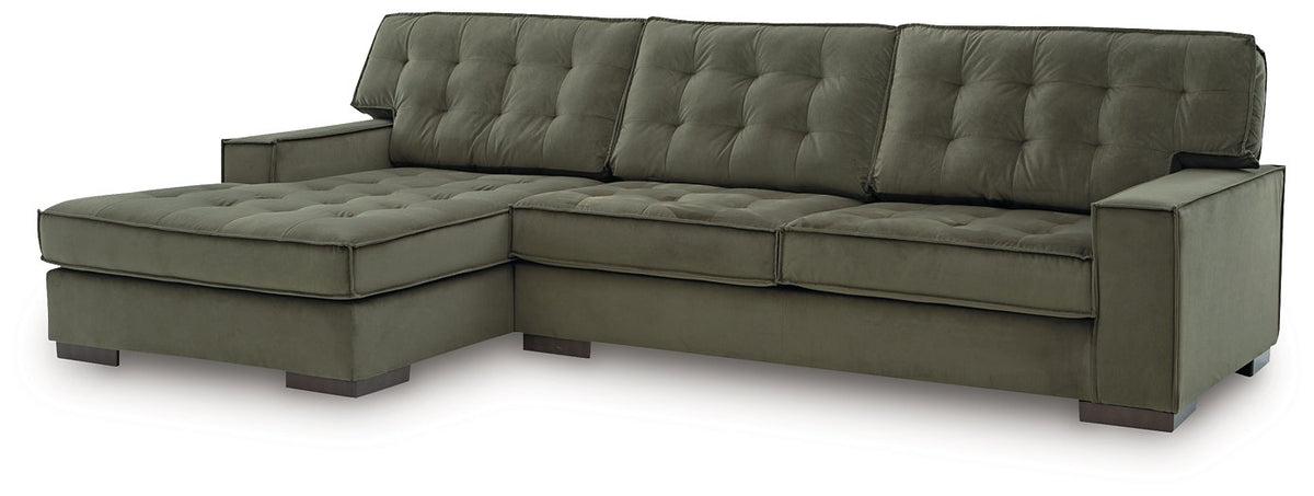Caspian-Town sectional with chaise by Signature Design Ashley, featuring a modern fabric sofa with a chaise lounge in a living room setting.