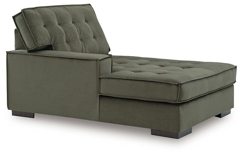 Signature Design by Ashley Caspian-Town sectional with chaise, showing a modern fabric sofa with plush cushions and an angled view.