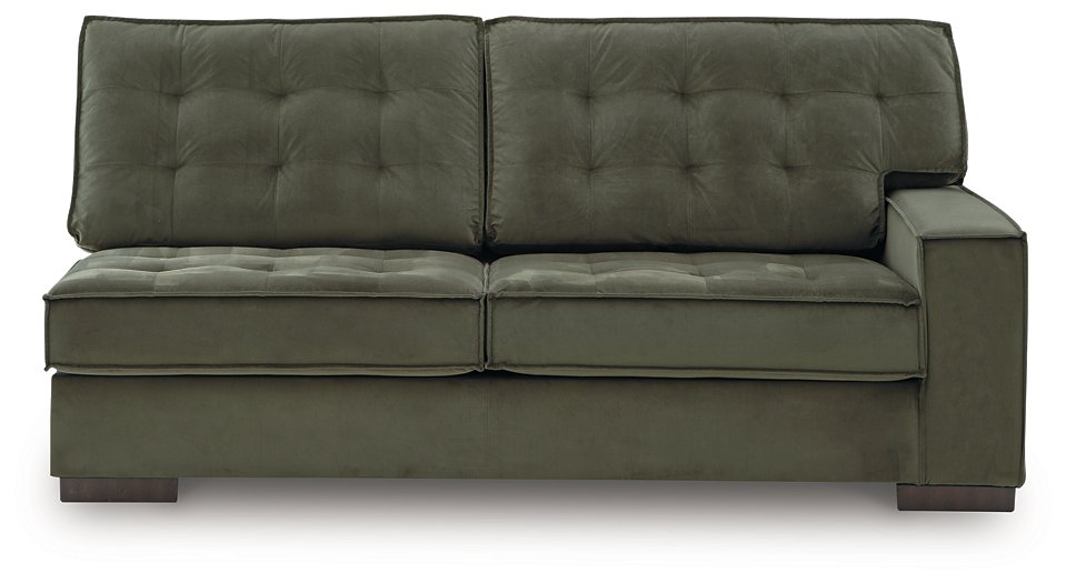 Signature Design by Ashley Caspian-Town sectional with chaise, shown from head-on, featuring plush upholstery and modern seating.