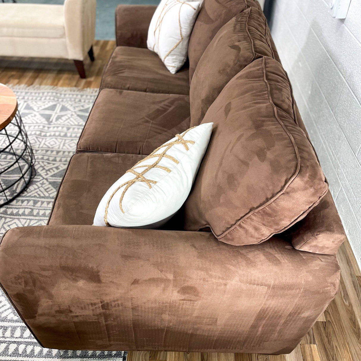 Microfiber Sofa + Chair + Bench Living Room - Pull Up A Couch