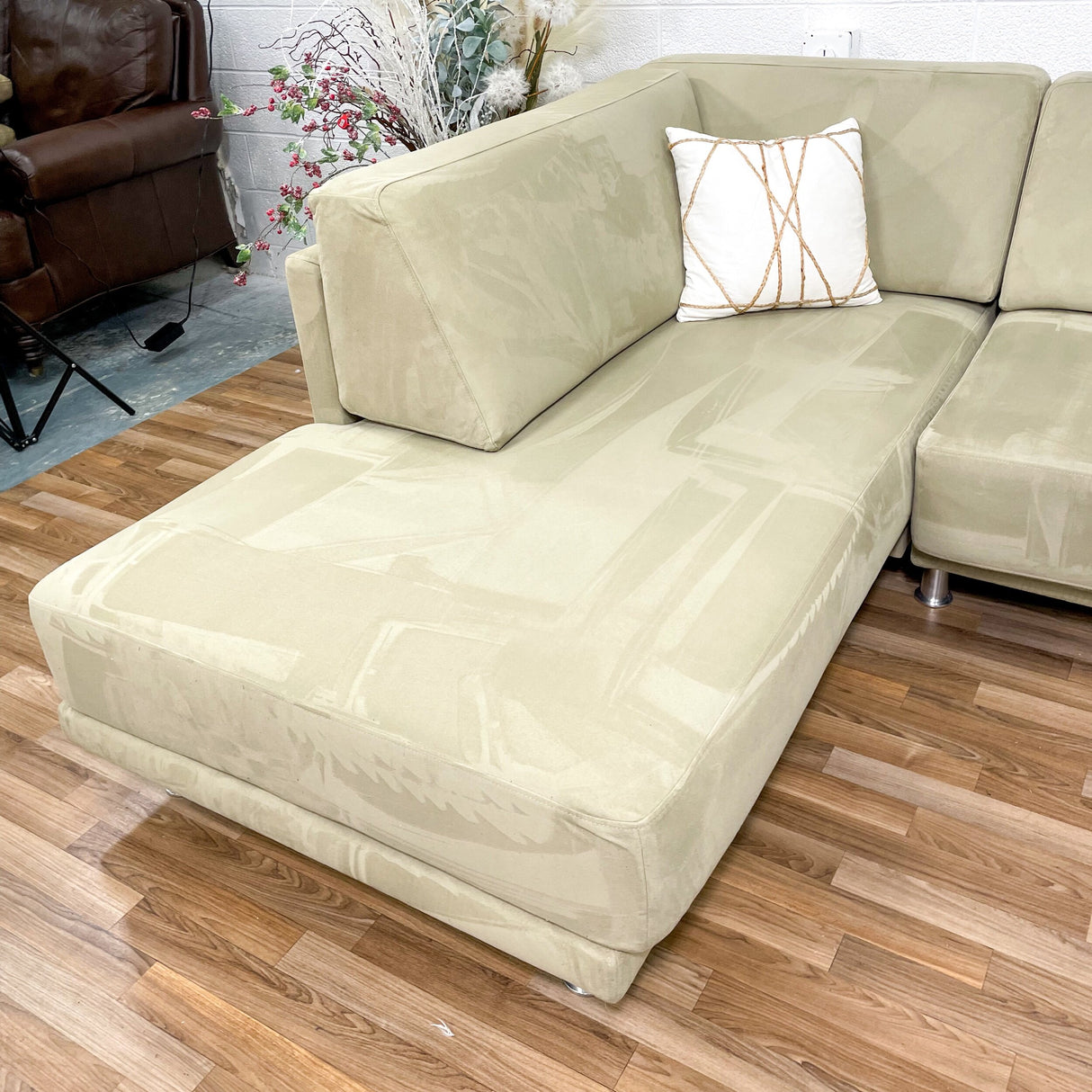 Italian 2pc Sectional w/Pull Outs and Slipcover and left-facing chaise - Pull Up A Couch