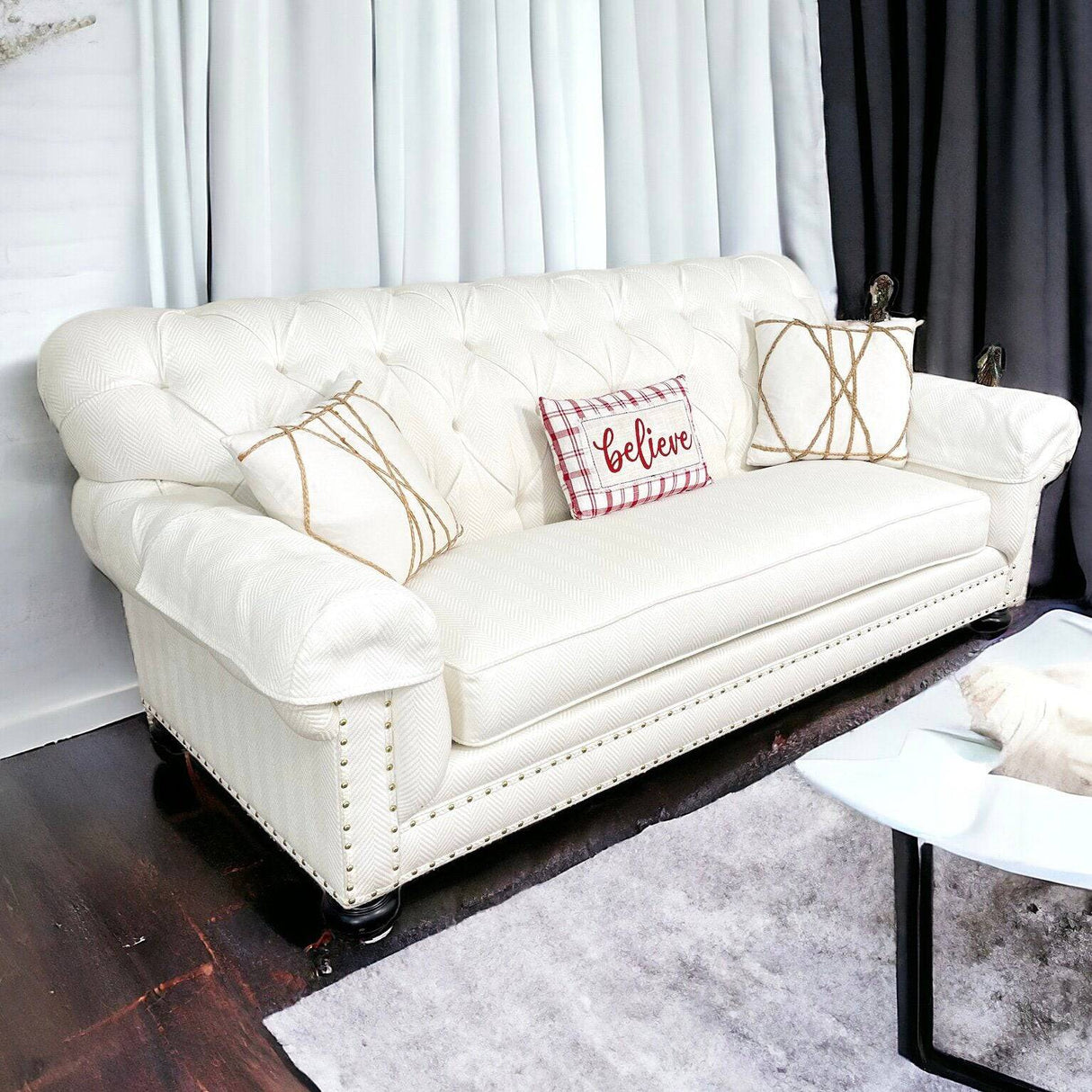 Ethan Allen Chadwick Tufted Sofa w/Nailhead Trim - Pull Up A Couch