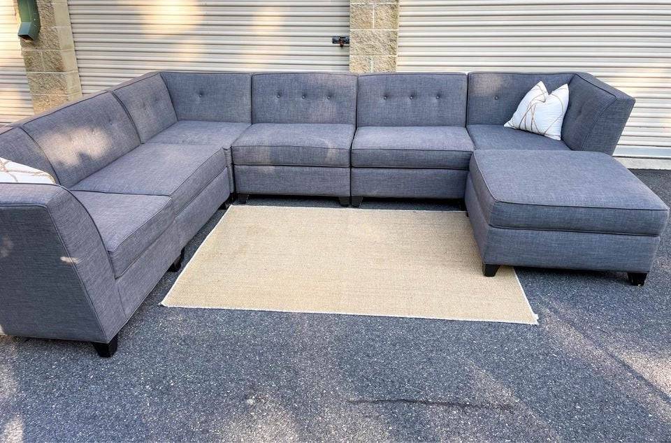 Macy's 6pc Modular Sectional Couch and Ottoman - Pull Up A Couch