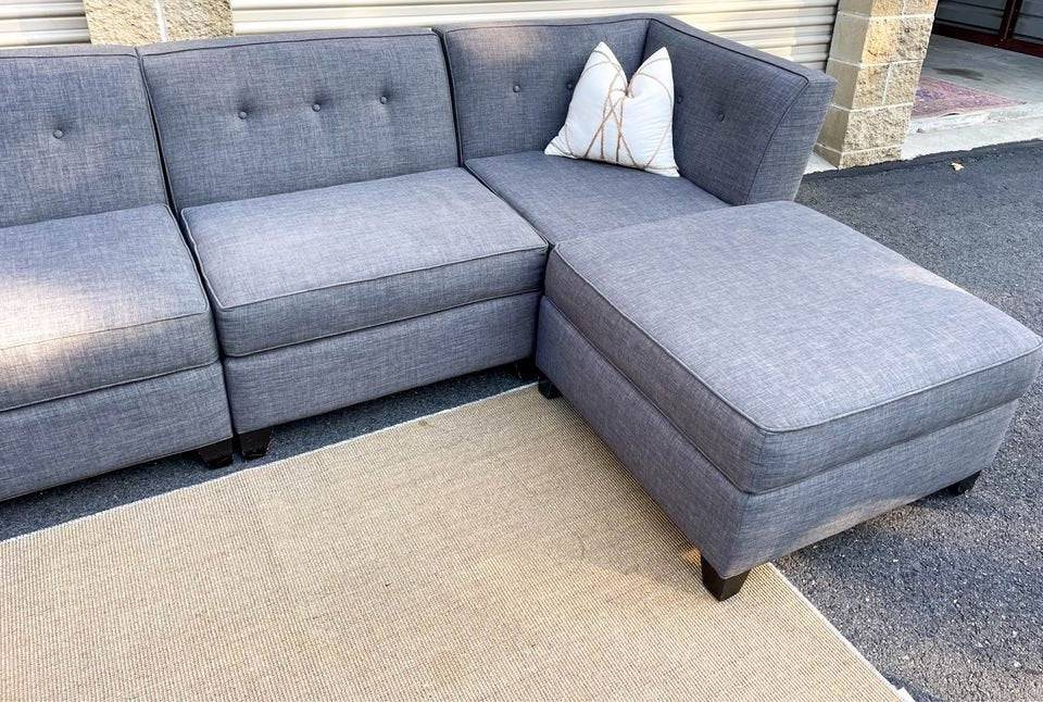 Macy's 6pc Modular Sectional Couch and Ottoman - Pull Up A Couch
