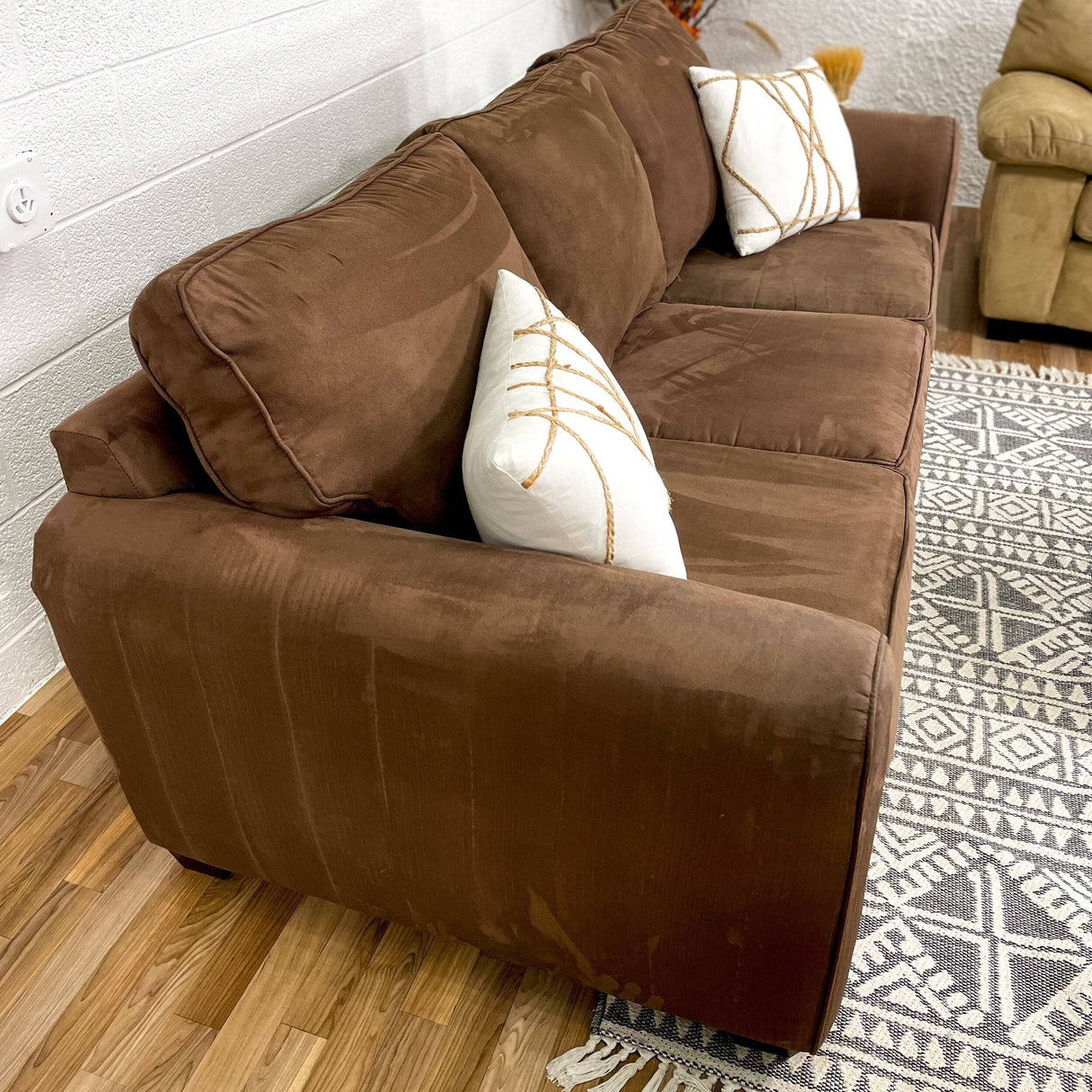 Microfiber Sofa + Chair + Bench Living Room - Pull Up A Couch