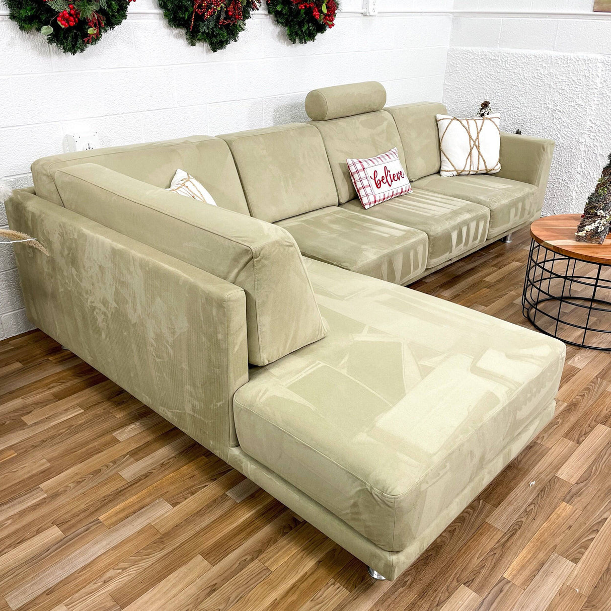 Italian 2pc Sectional w/Pull Outs and Slipcover and left-facing chaise - Pull Up A Couch