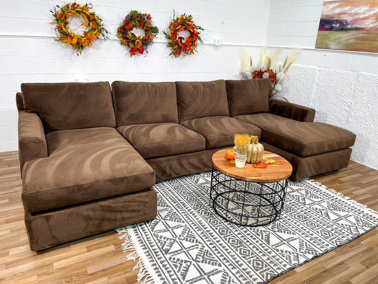 Crate & Barrel 3 pieceSlip Cover Sectional w/ Left and Right Chaise - Pull Up A Couch