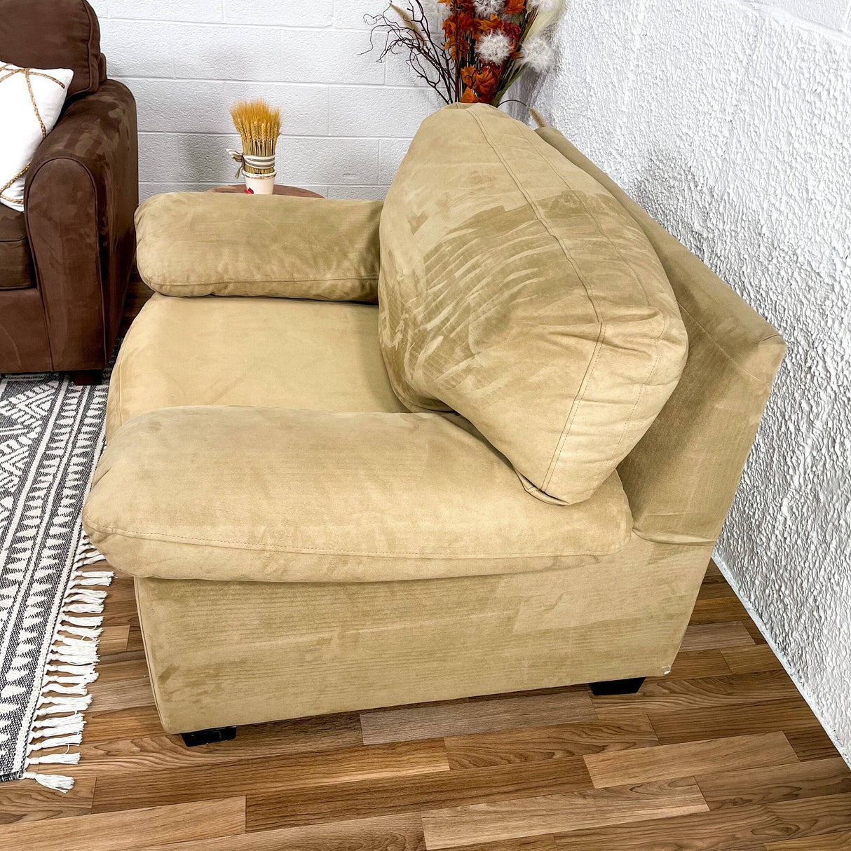 Microfiber Sofa + Chair + Bench Living Room - Pull Up A Couch