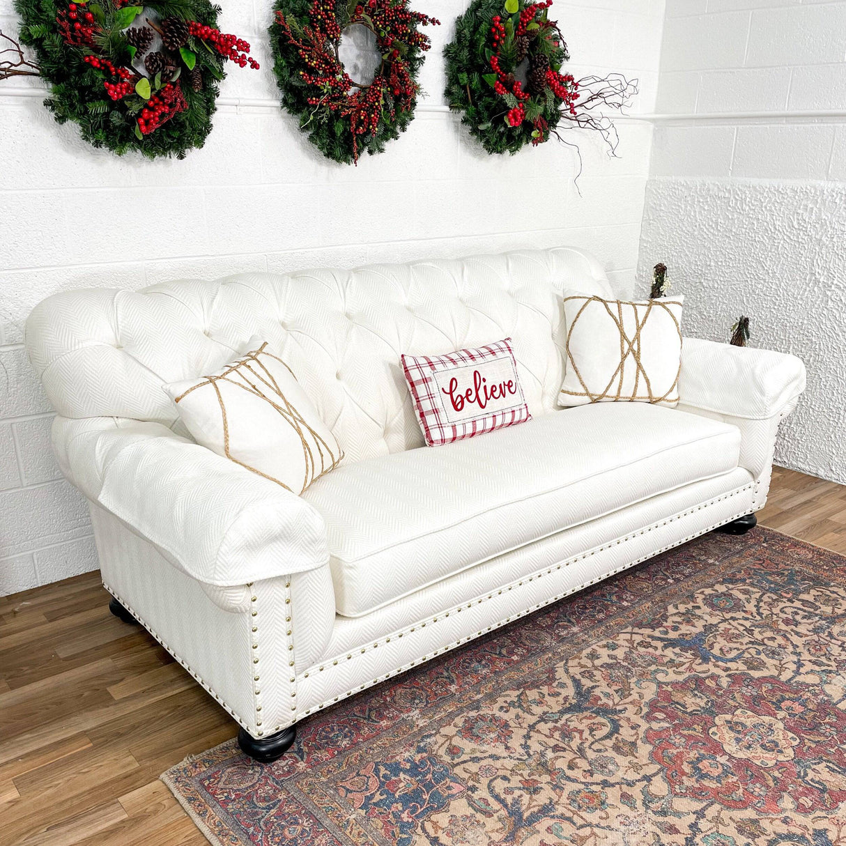 Ethan Allen Chadwick Tufted Sofa w/Nailhead Trim - Pull Up A Couch