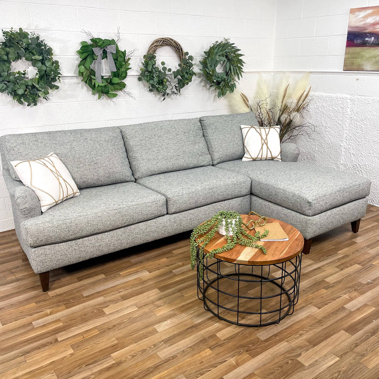 Klaussner Alden 2 pc Sectional w/Chaise - Pull Up A Couch