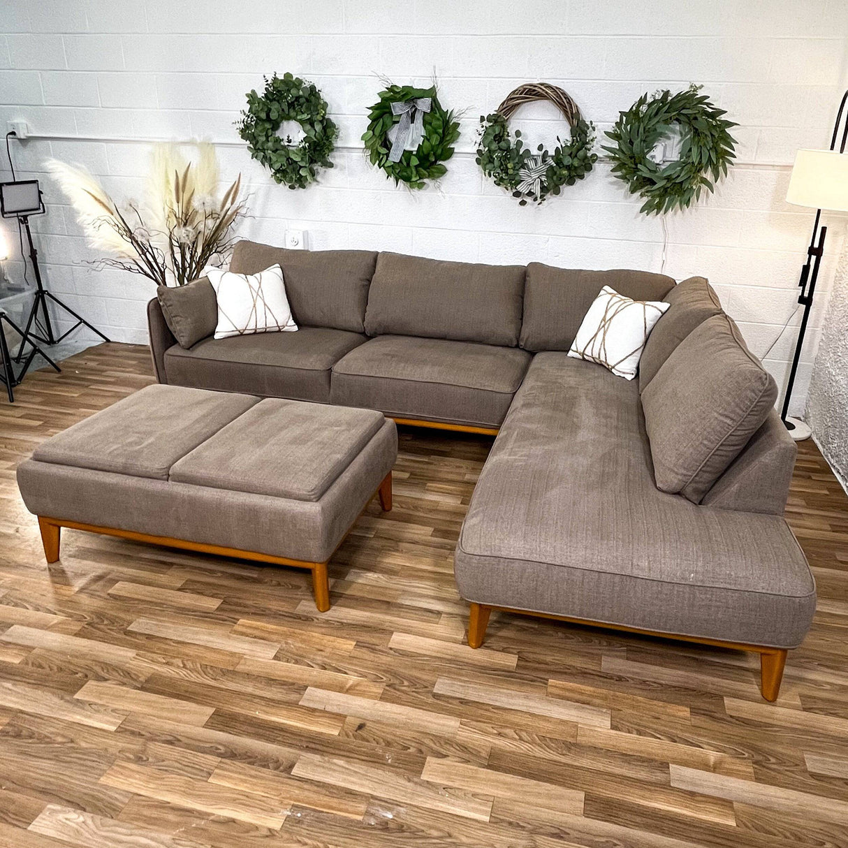 Macy’s 2 pc Sectional w/Ottoman (LIKE-NEW) - Pull Up A Couch