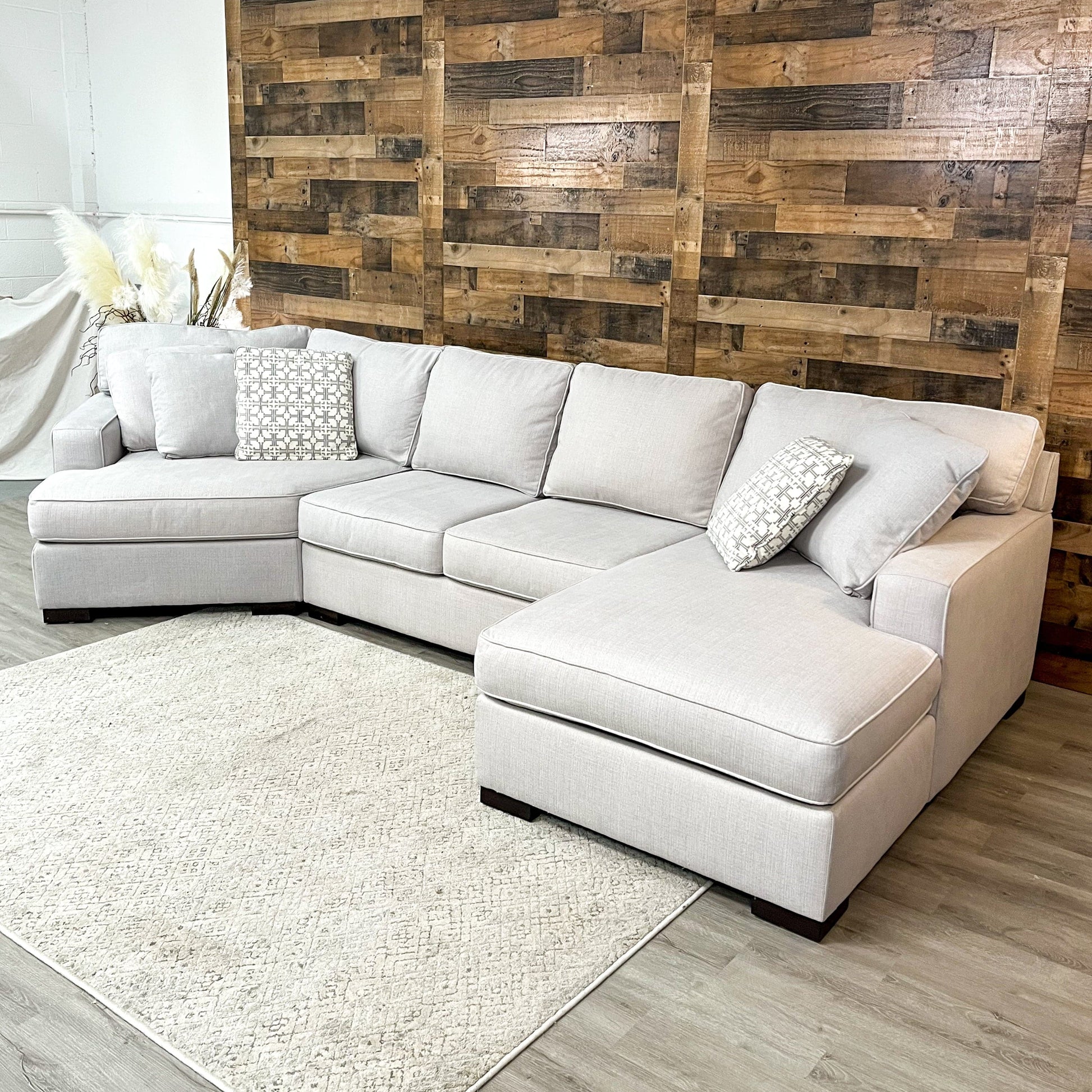 Macy’s 3pc Sectional w/Chaise and Cuddle Corner - Pull Up A Couch