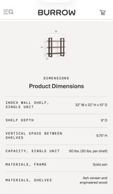 Burrow Index Shelf