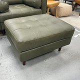 ARTICLE - Sven Leather Ottoman (Charme Green)