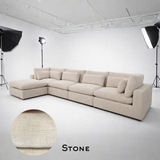 Serenity Cloud - "WestElm-Like" Sectional w/Performance Fabric and Storage Ottoman