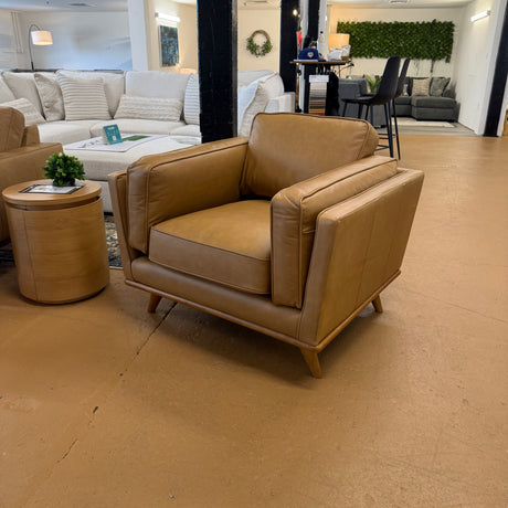 Charm Tan Leather MCM-Style Chair