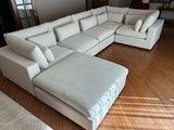 Serenity Cloud - "WestElm-Like" Cloud Couch w/Performance Fabric and Storage Ottoman