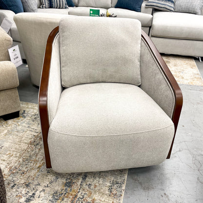 Warehouse M Swivel Chair w/Walnut Trim