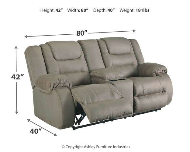 McCade Reclining Loveseat with Console - Pull Up A Couch