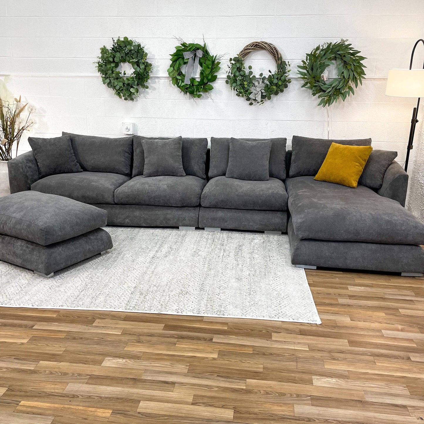 Mario Capasa Feathers Sectional w/Right facing chaise and Ottoman - Pull Up A Couch