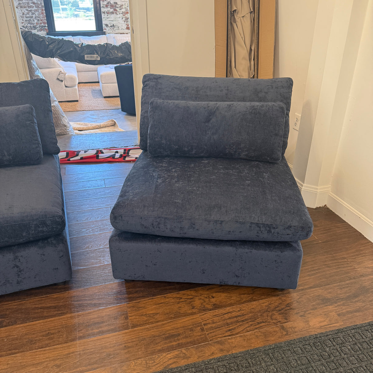 Serenity Cloud 2pc Armless Sofa (Blue) (Clearance)