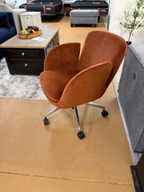 Bea Velvet Office Chair - Hale Rust
