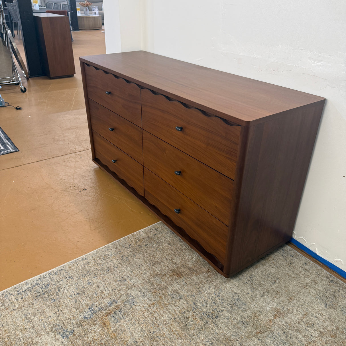 6-Drawer MCM Double Dresser (Walnut)