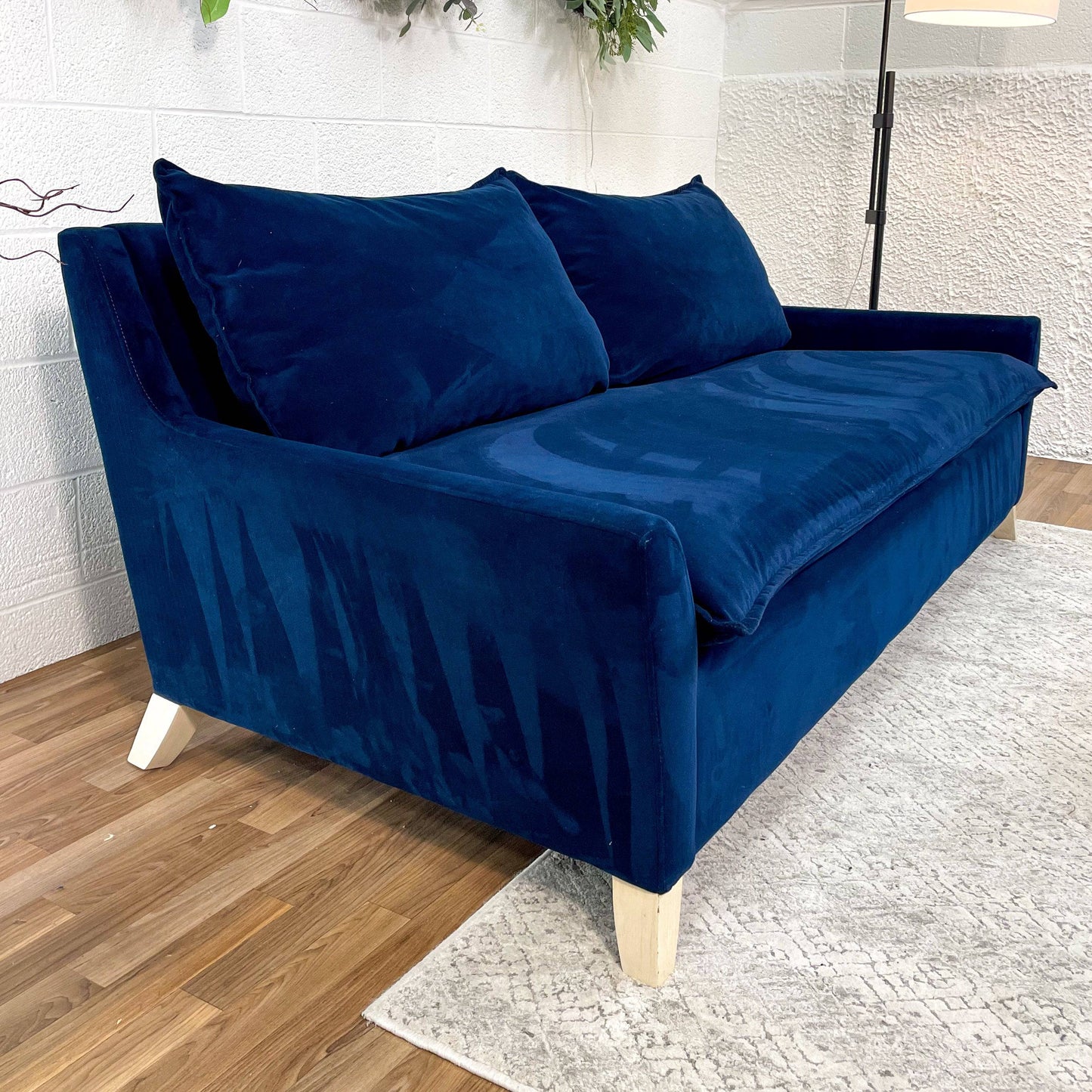 West Elm Bliss Sofa w/Blue Performance Fabric - Pull Up A Couch