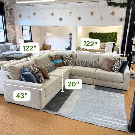 Behold Home Sequoia Corner Sectional 5-piece sofa set with plush cushions and modern design in a cozy living room setting.
