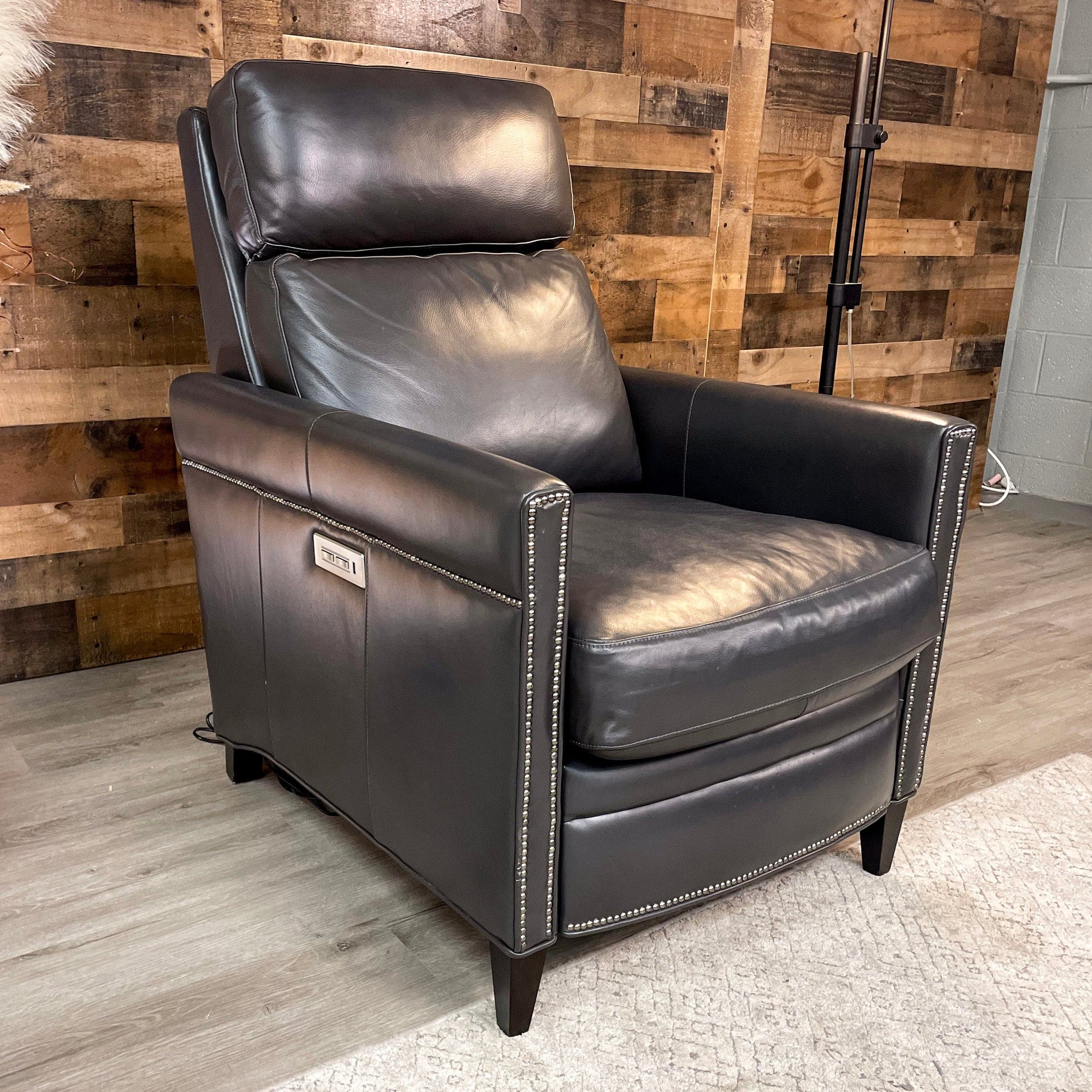 Gray Leather Power Recliner Chair - Pull Up A Couch