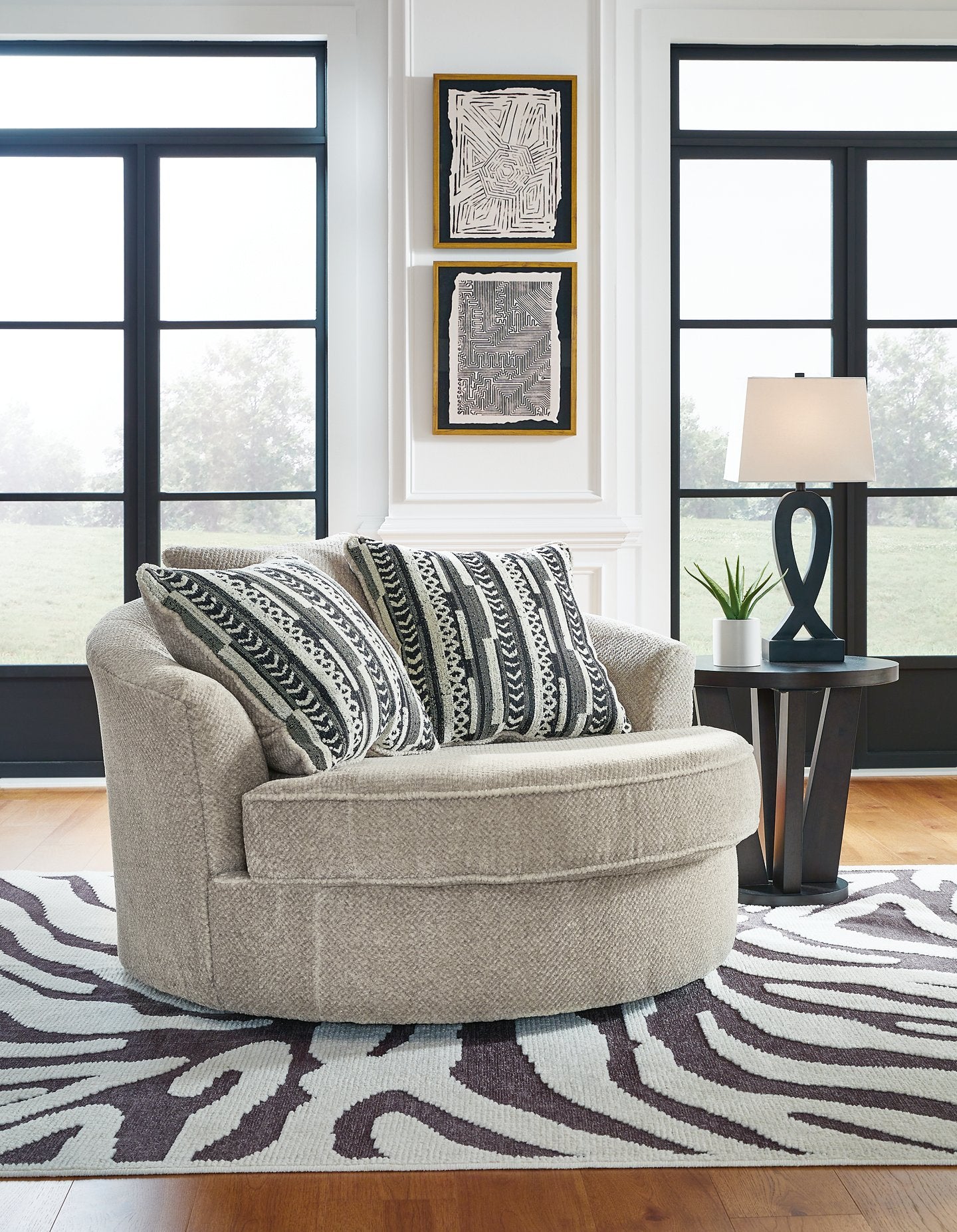 Calnita Oversized Swivel Accent Chair - Pull Up A Couch