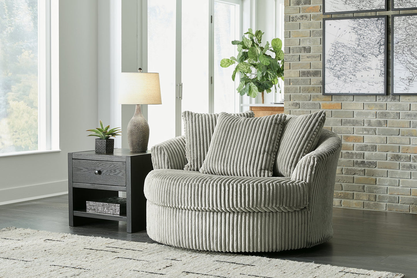 Lindyn Oversized Swivel Accent Chair - Pull Up A Couch