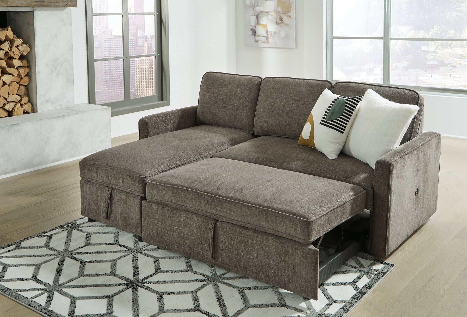 Kerle 2-Piece Sectional with Pop Up Bed - Pull Up A Couch