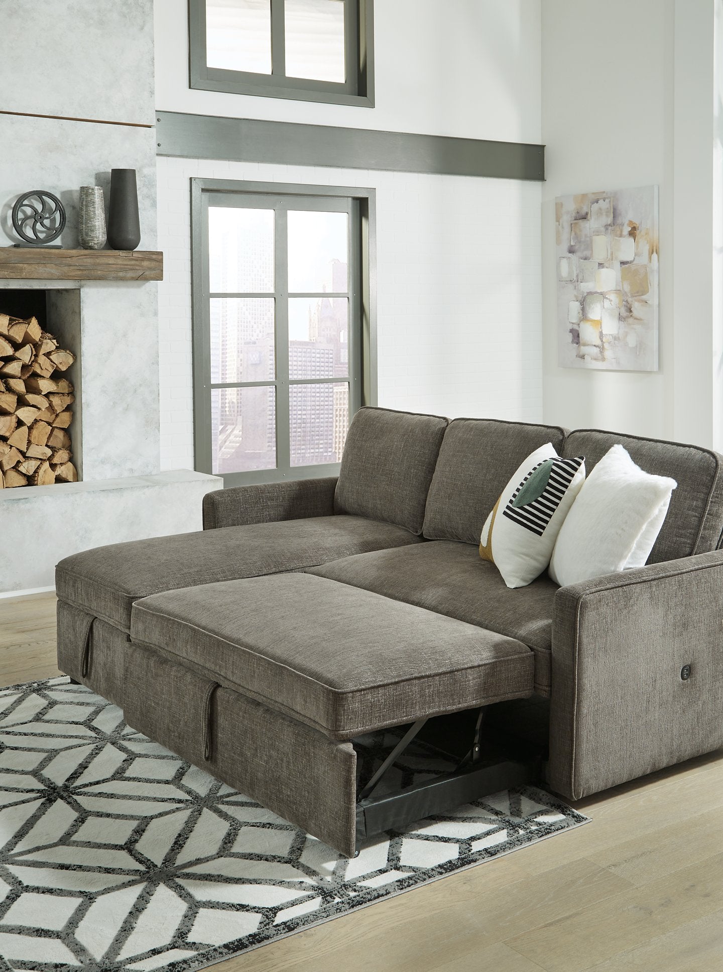 Kerle 2-Piece Sectional with Pop Up Bed - Pull Up A Couch