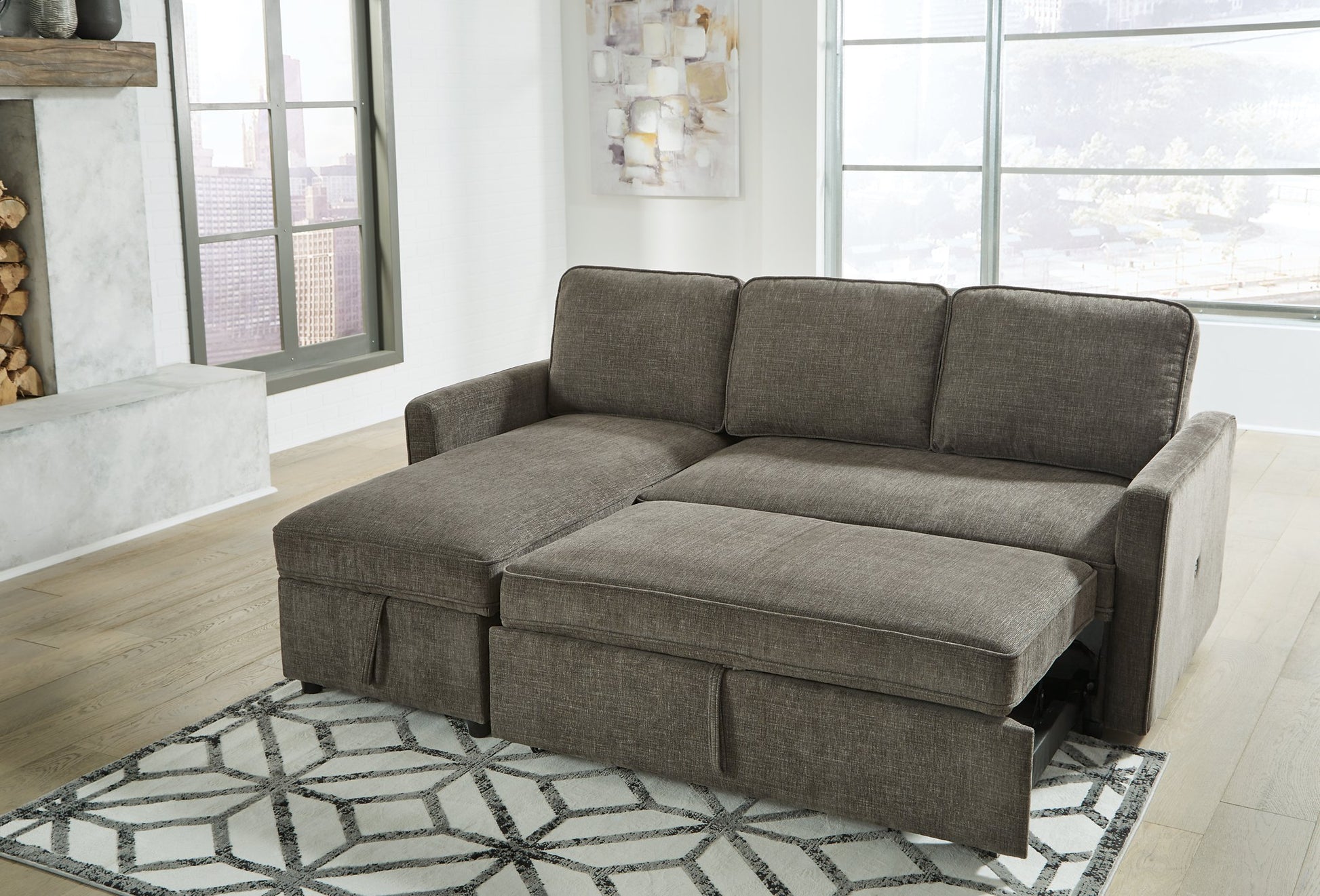 Kerle 2-Piece Sectional with Pop Up Bed - Pull Up A Couch