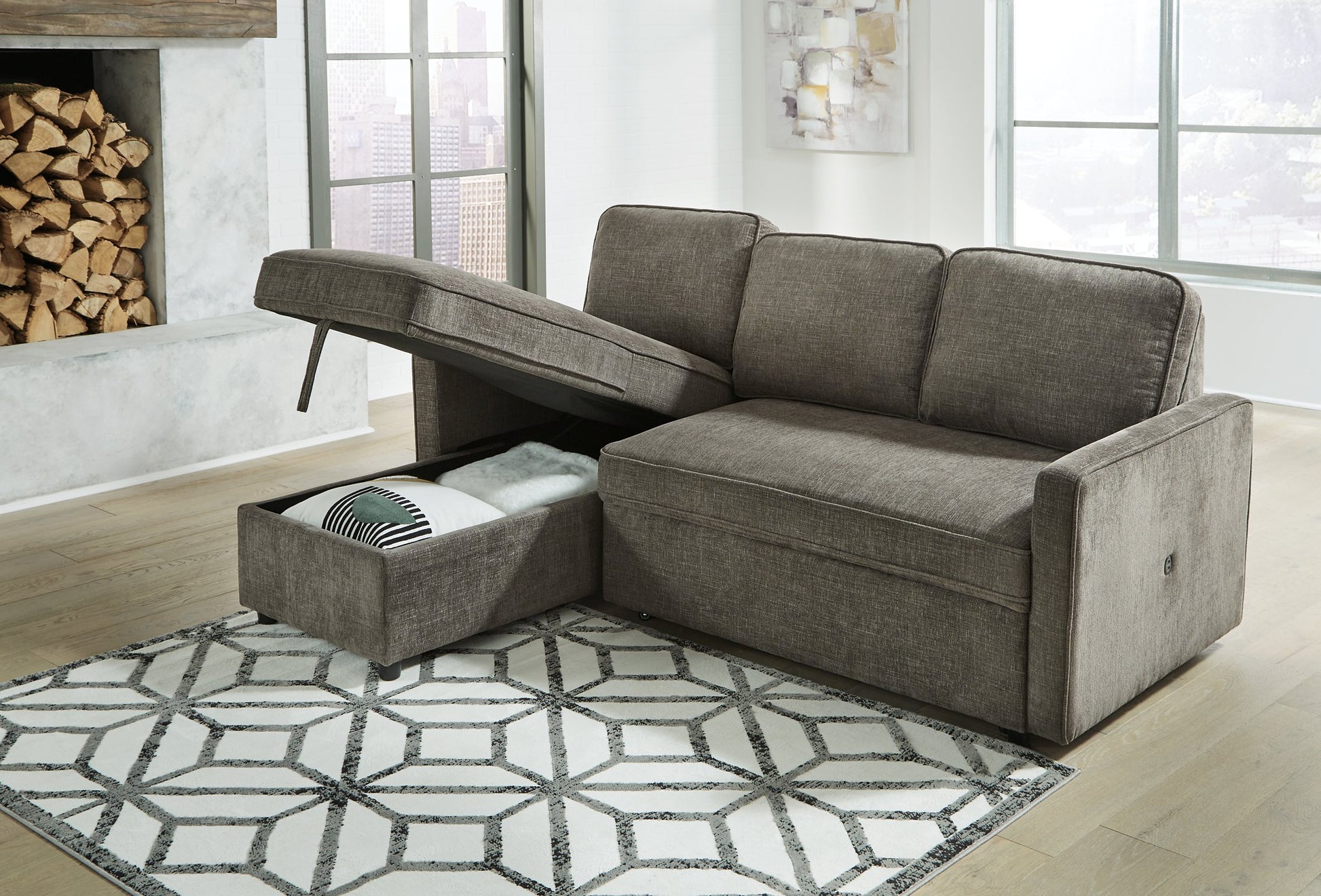 Kerle 2-Piece Sectional with Pop Up Bed - Pull Up A Couch