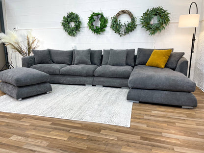 Mario Capasa Feathers Sectional w/Right facing chaise and Ottoman - Pull Up A Couch