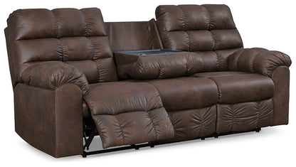 Derwin Reclining Sofa with Drop Down Table - Pull Up A Couch