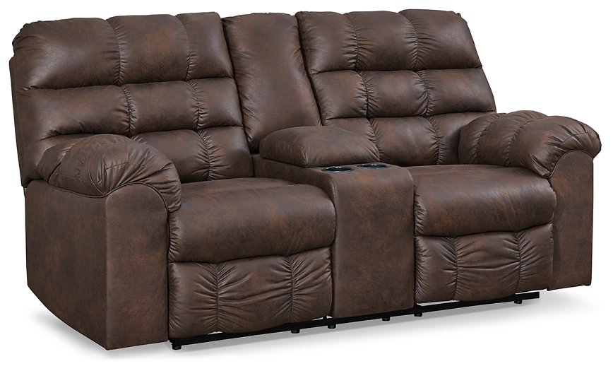 Derwin Reclining Loveseat with Console - Pull Up A Couch