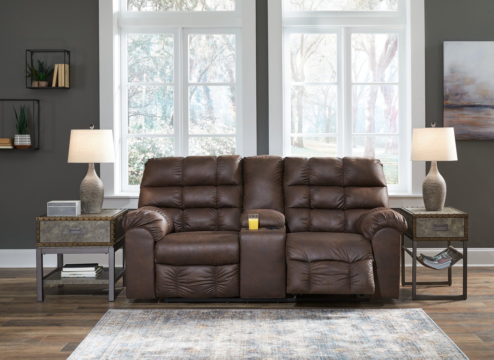 Derwin Reclining Loveseat with Console - Pull Up A Couch