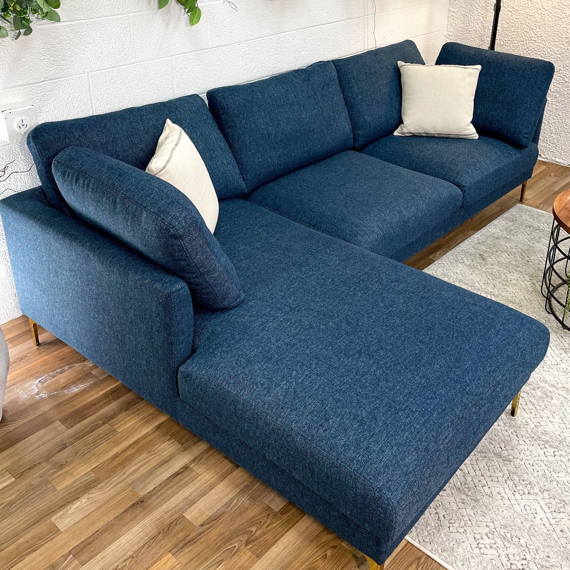 Castlery Adams 2pc Sectional w/Chaise (Navy Blue) - Pull Up A Couch