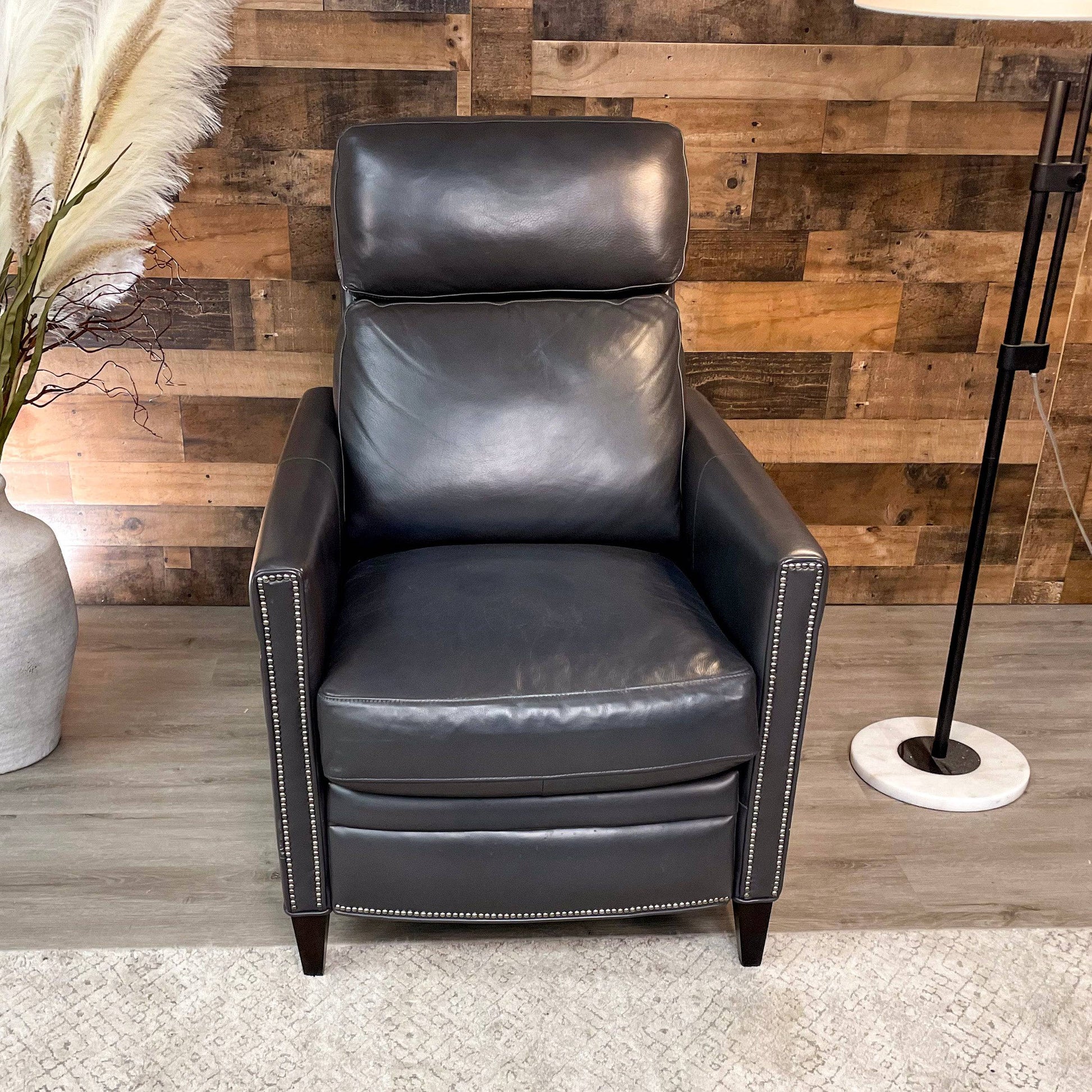 Gray Leather Power Recliner Chair - Pull Up A Couch