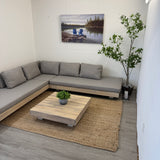 Outdoor Lubek MCM-Style Corner Sectional + Table / Cover (Beach Sand)
